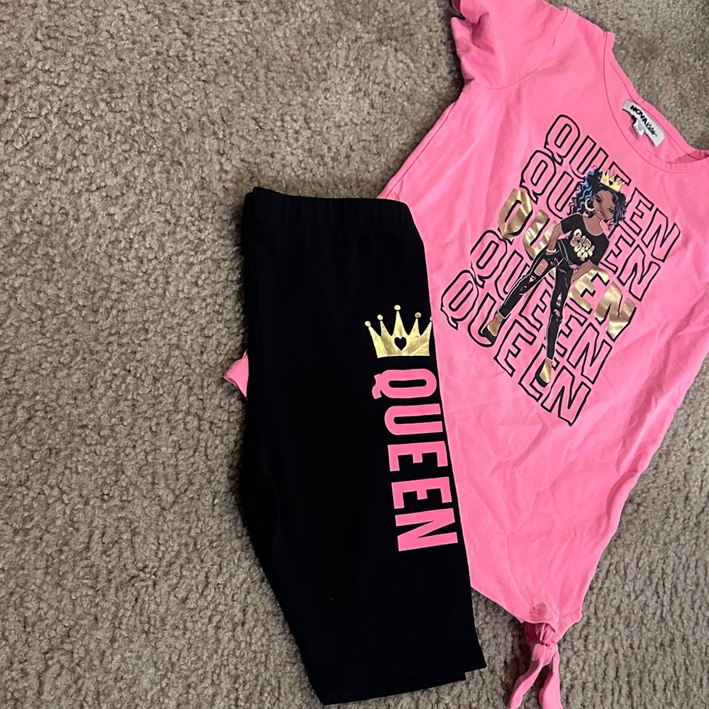 Fashion Nova Pink and Black Kids Matching Set